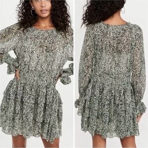 Cinq a sept Janelle Dress Size 6 NWT Green and Black